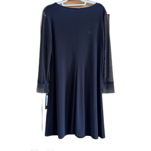 NWT Nicole Miller Little Black Dress W/ sheer Sleeves & Embellishments!!! - Picture 5 of 5